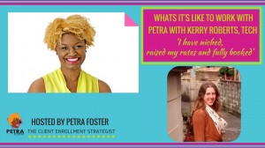 "I'm Am a Specialist, Raised My Rates and Fully Booked" since working with Petra Foster